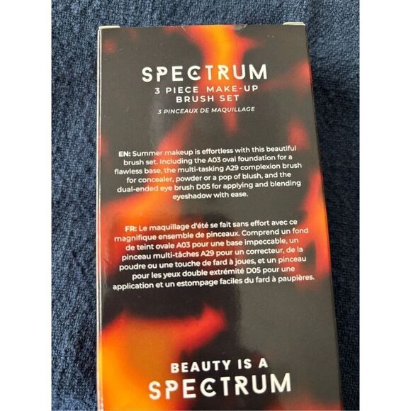 Brand New In Sealed Box Spectrum Women's Brown 3 Piece Make-Up Brush Set - Picture 2 of 4